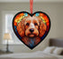 Cockapoo Apricot Stained Glass Effect Heart Suncatcher
